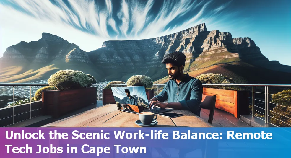 Remote tech worker overlooking Cape Town, South Africa