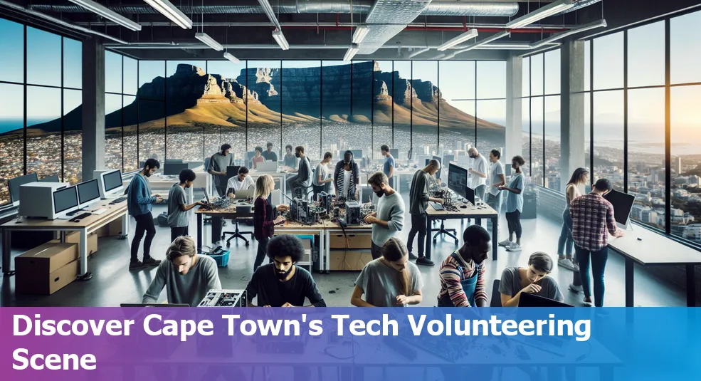 Volunteers working on a tech project in Cape Town, South Africa