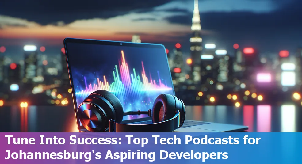 A collage of various tech podcasts covers relevant to developers in Johannesburg, South Africa