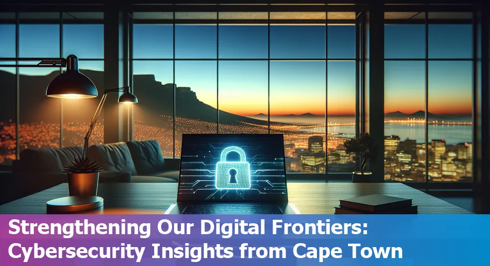 Cybersecurity awareness in front of Table Mountain, Cape Town, South Africa