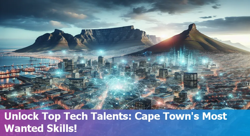 Map of South Africa highlighting Cape Town with tech icons around
