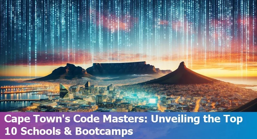 Map of Cape Town with icons for top coding schools and bootcamps