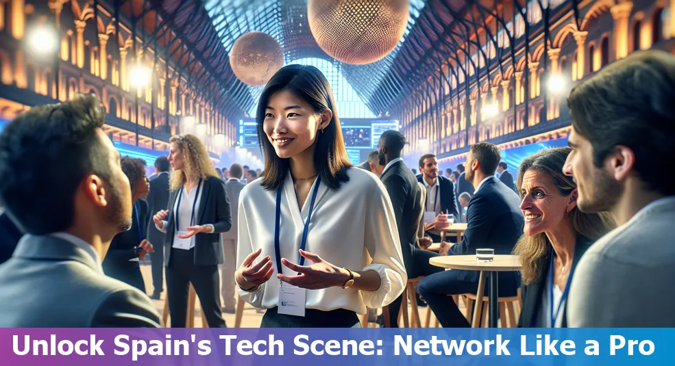 Networking event in progress with tech enthusiasts connecting in Spain.