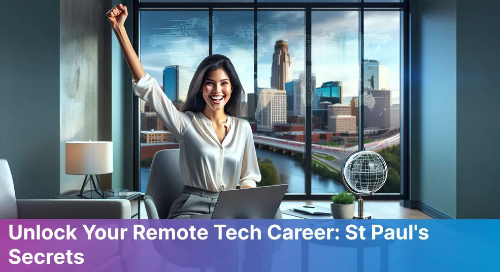 St Paul Skyline with remote tech job elements overlay