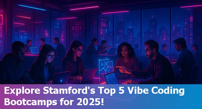 Group of diverse students coding together at a Stamford bootcamp classroom, 2025
