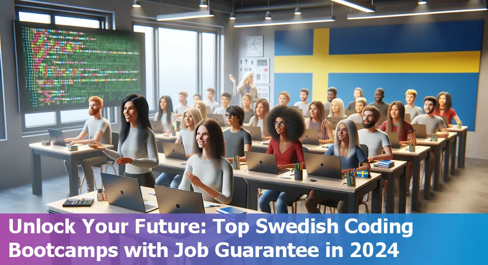 Students attending a coding bootcamp in Sweden with job guarantees in 2024