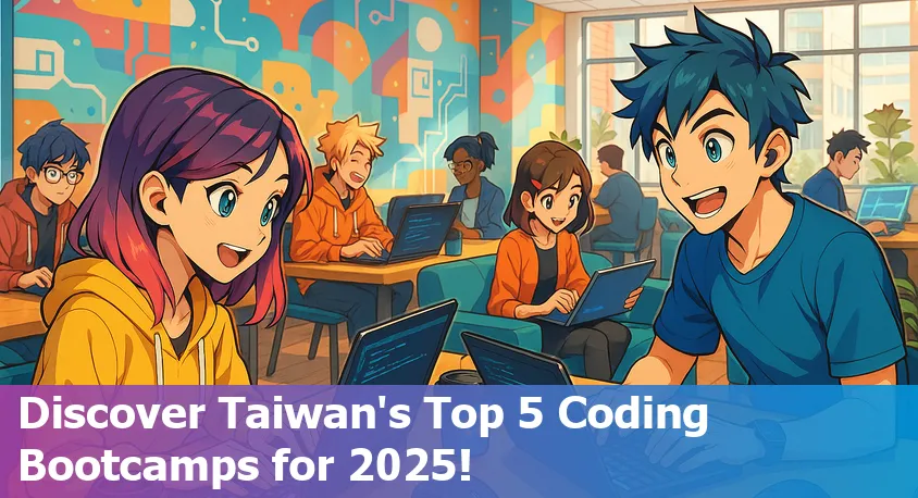 Students in Taiwan using laptops at a modern coding bootcamp with collaborative AI-powered learning tools.