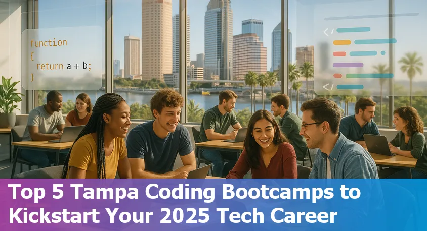 Students collaborating at a vibrant Tampa coding bootcamp classroom, 2025