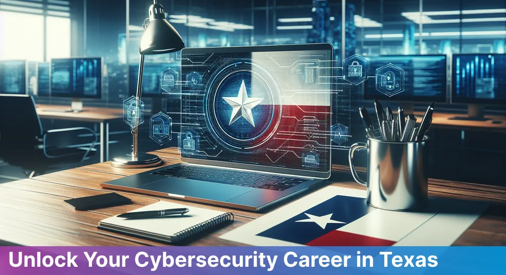 Cybersecurity analyst role in The Woodlands, Texas guide image.