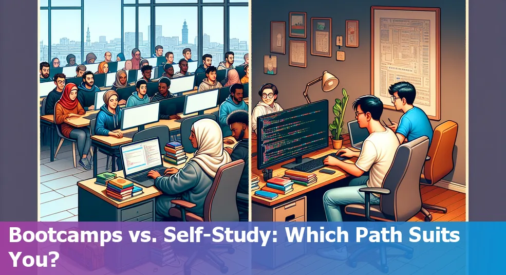 Comparison between coding bootcamps and self-study methods in Tunisia, TN.