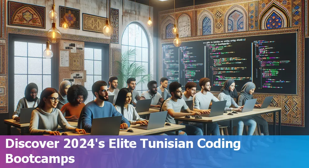 Top 5 Best Coding Bootcamps in Tunisia 2024 banner image featuring logos of coding bootcamps