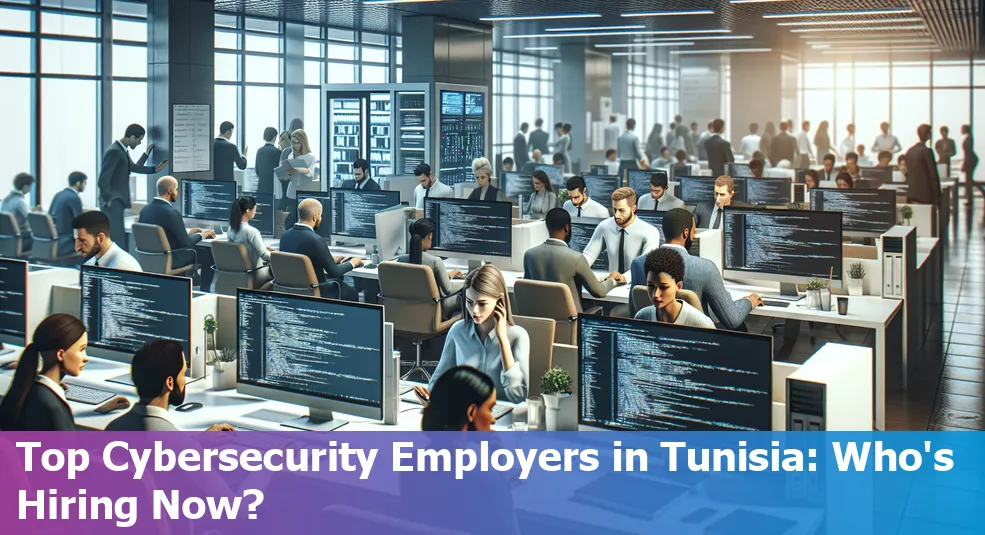 Cybersecurity professionals working in an office in Tunisia, TN