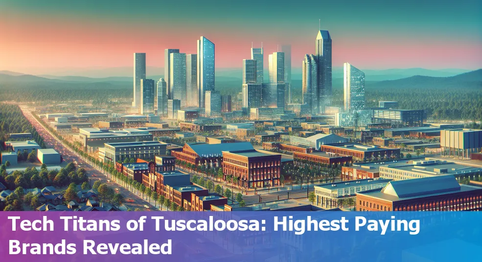 Skyline of Tuscaloosa, Alabama, representing the tech industry's growth.