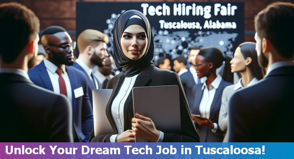 Tuscaloosa tech job hunting strategies illustration featuring Alabama tech landmarks.