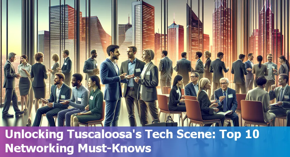 Networking in Tuscaloosa's tech scene, featuring diverse professionals connecting at an event.