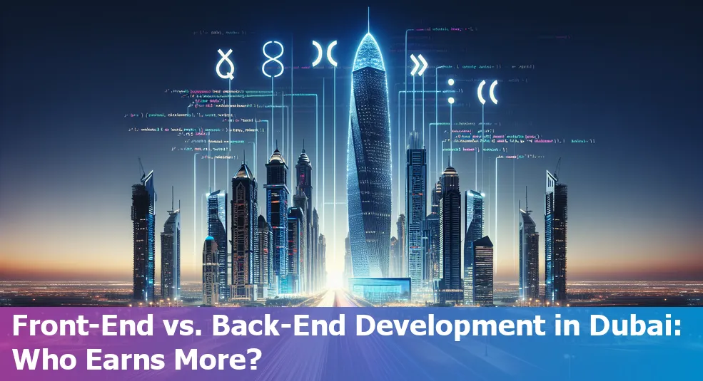 A comparison chart of front-end vs. back-end developer salaries in Dubai