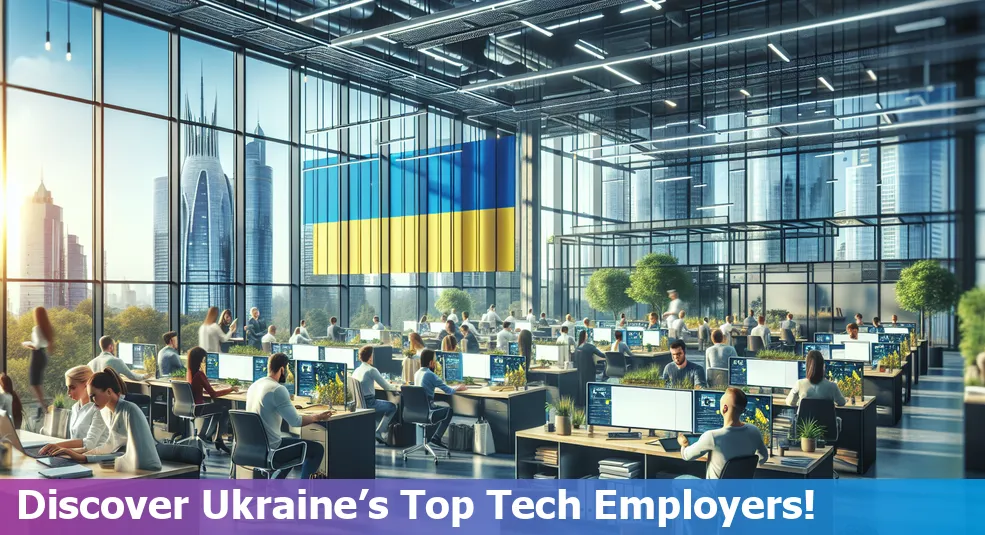 A collage of logos from the top 10 tech companies to work for in Ukraine in 2024.