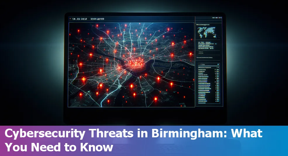 A secure lock on digital background with Birmingham map overlay