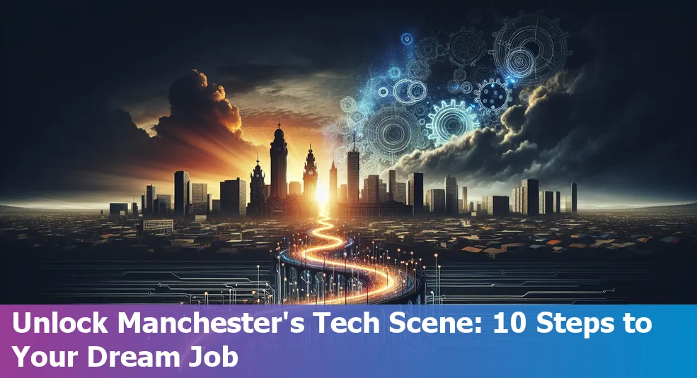 A map of Manchester highlighting tech hubs and job strategy locations