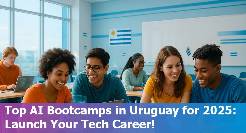 Students learning AI programming at a bootcamp classroom in Montevideo, Uruguay.