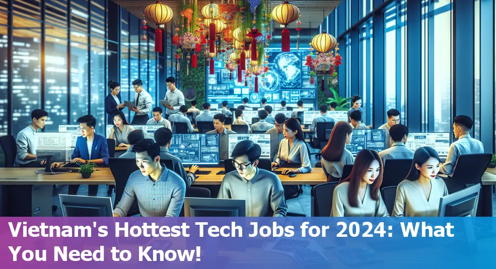 Infographic showing the most in demand tech jobs in Viet Nam in 2024.