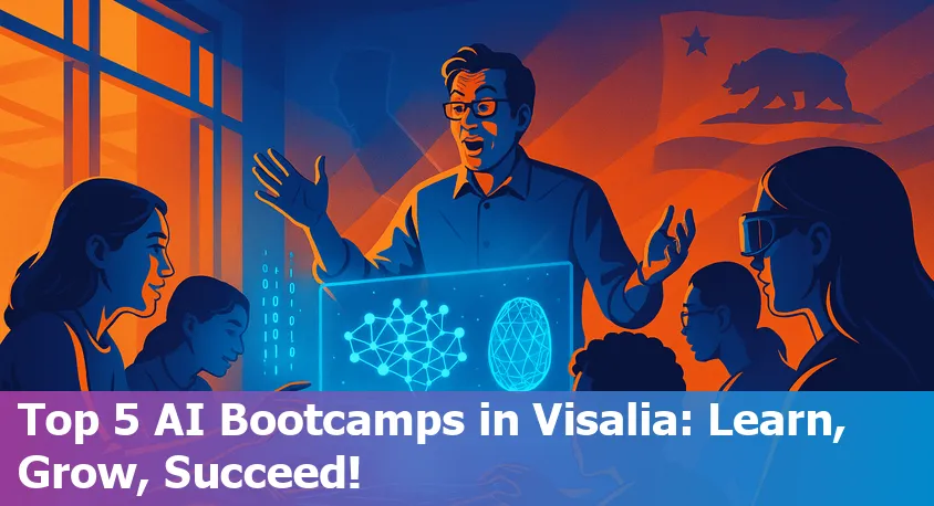 Laptop with AI code and study materials, symbolizing online AI bootcamps for beginners in Visalia, California, 2025.