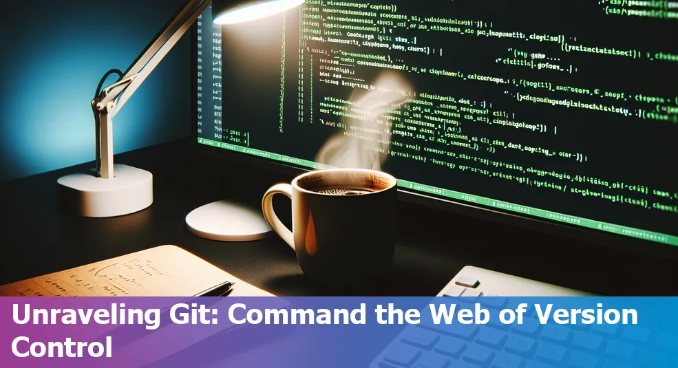 A web developer utilizing Git for version control on his computer