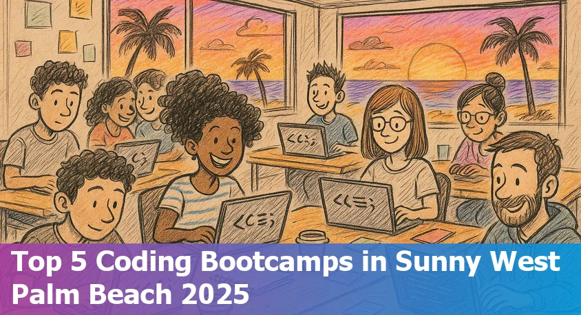 West Palm Beach coding bootcamp students collaborating and learning together in 2025