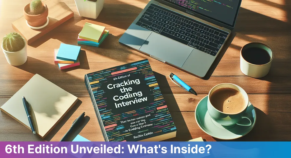 Cover of 'Cracking the Coding Interview' 6th Edition highlighting new updates for beginners.