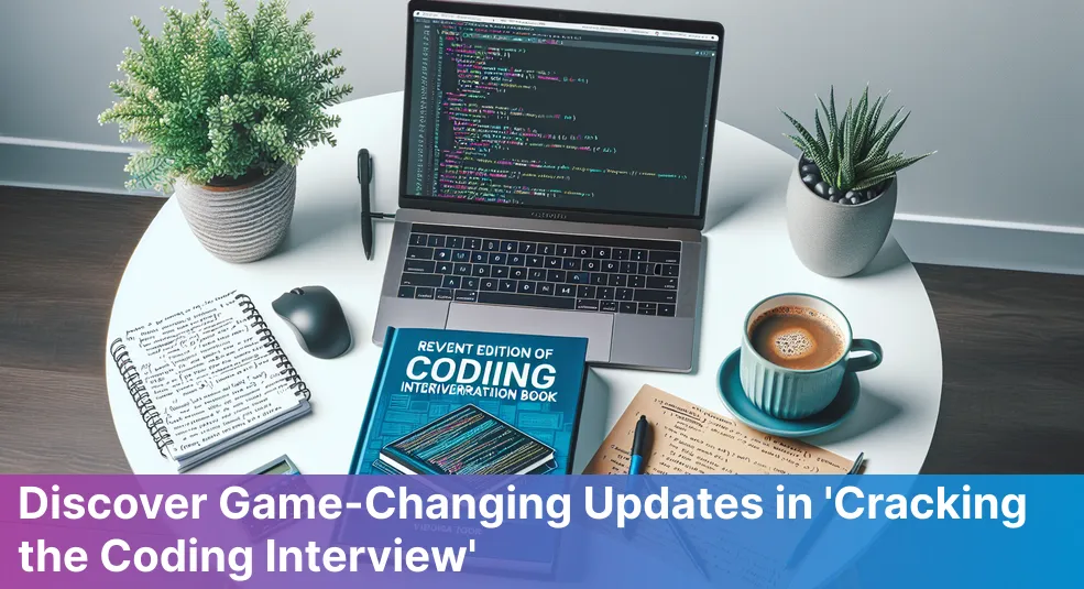 Latest edition of 'Cracking the Coding Interview' book cover with updates and new features for beginner coders.