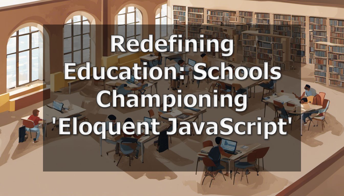 Books stacked with a visible book marked 'Eloquent JavaScript'