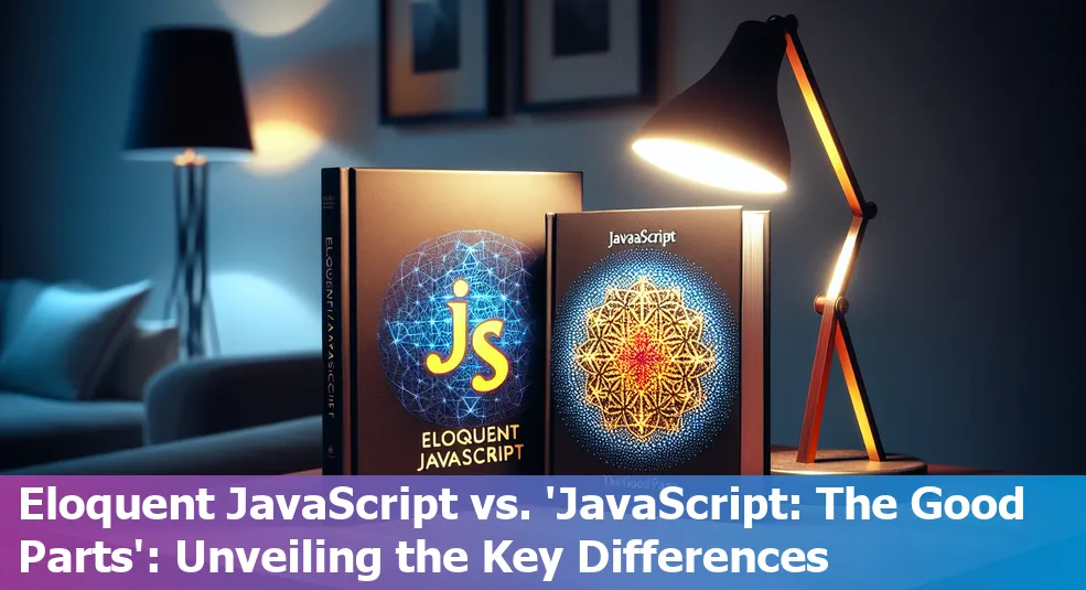 Two popular JavaScript books facing each other on a desk