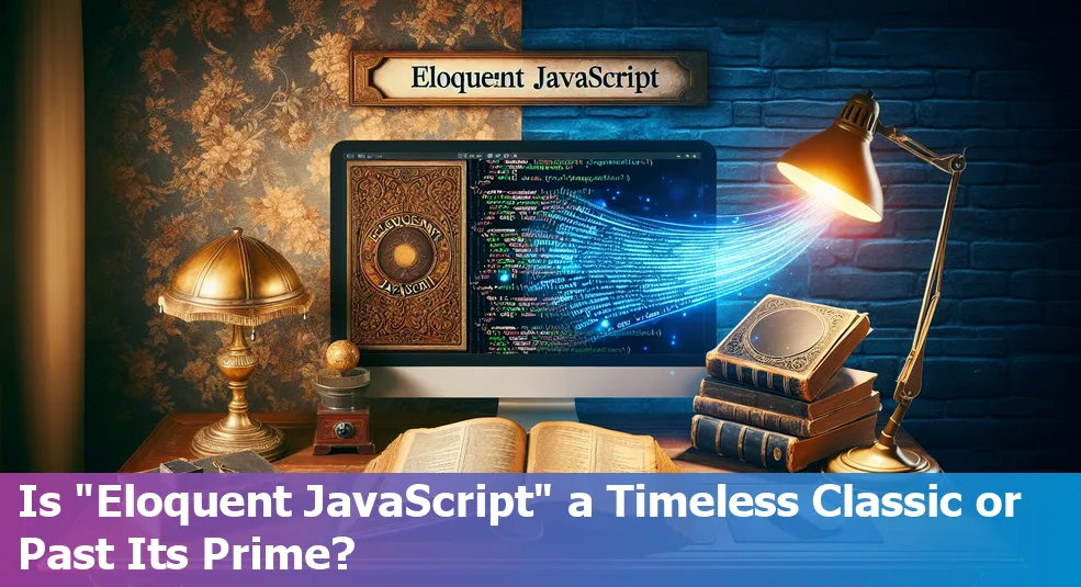 Cover of the book 'Eloquent JavaScript', symbolizing its ongoing relevance