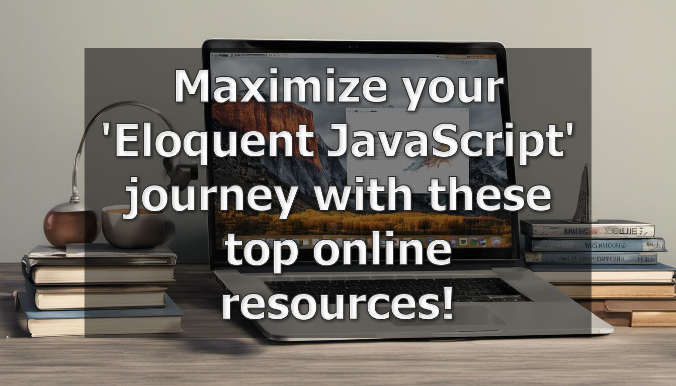 Stack of JavaScript books with laptop showing coding screen