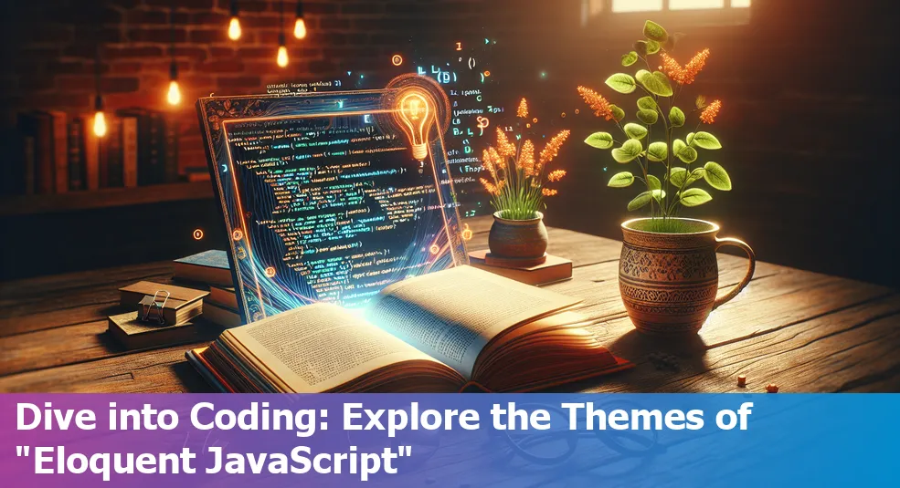 Cover of 'Eloquent JavaScript' book highlighting chapters