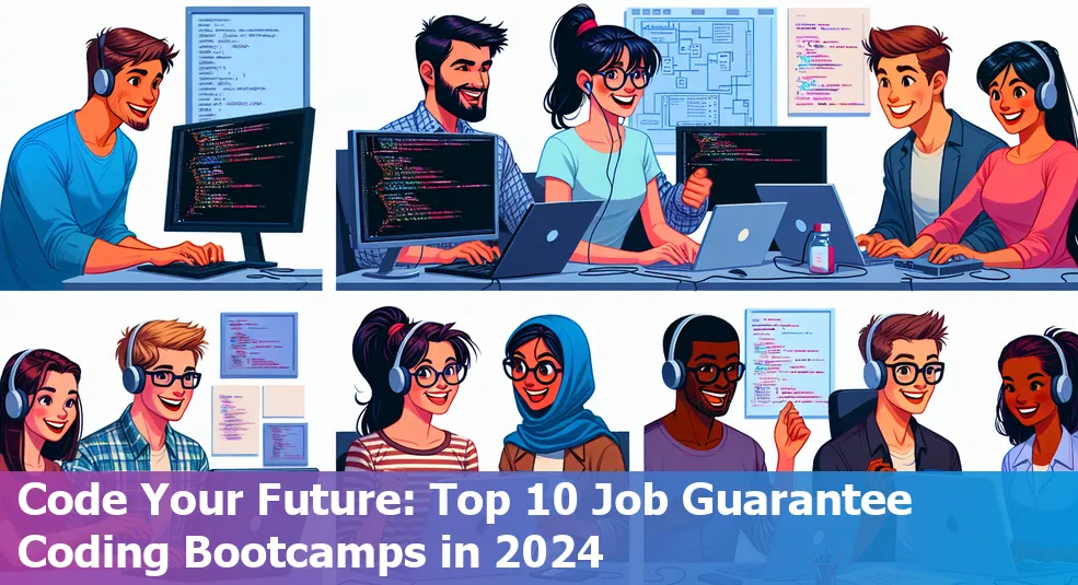 A lineup of the top 10 job guarantee coding bootcamps in 2024