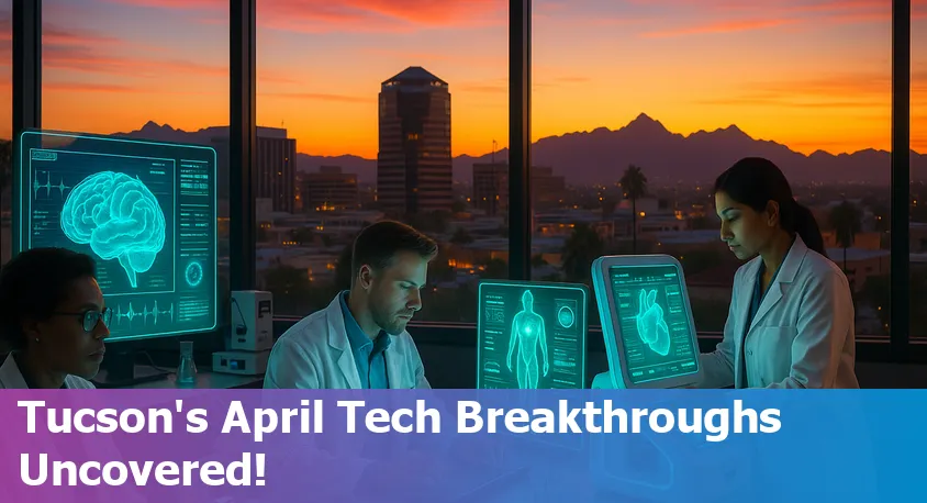 Downtown Tucson skyline with digital network overlays representing AI and technology innovation.
