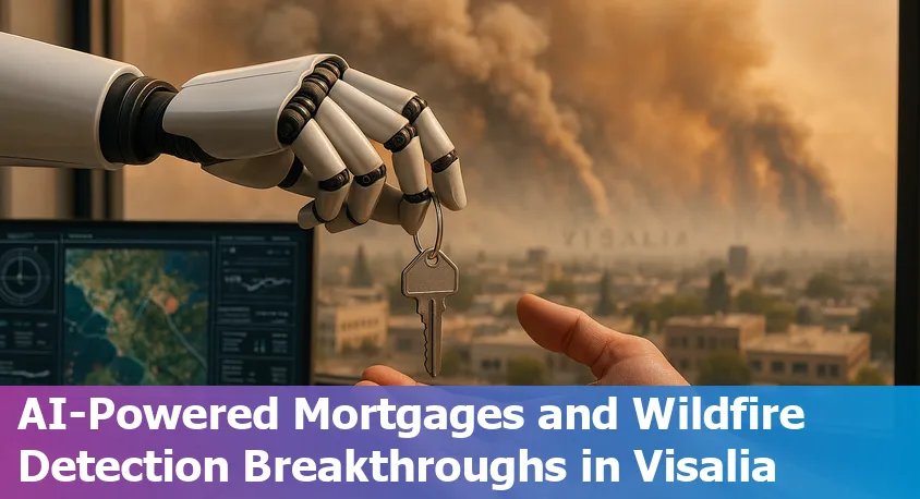 AI-powered wildfire detection satellite over California's Central Valley near Visalia