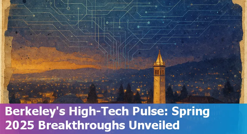 Berkeley skyline with university buildings and a digital network overlay representing AI and technology innovation.