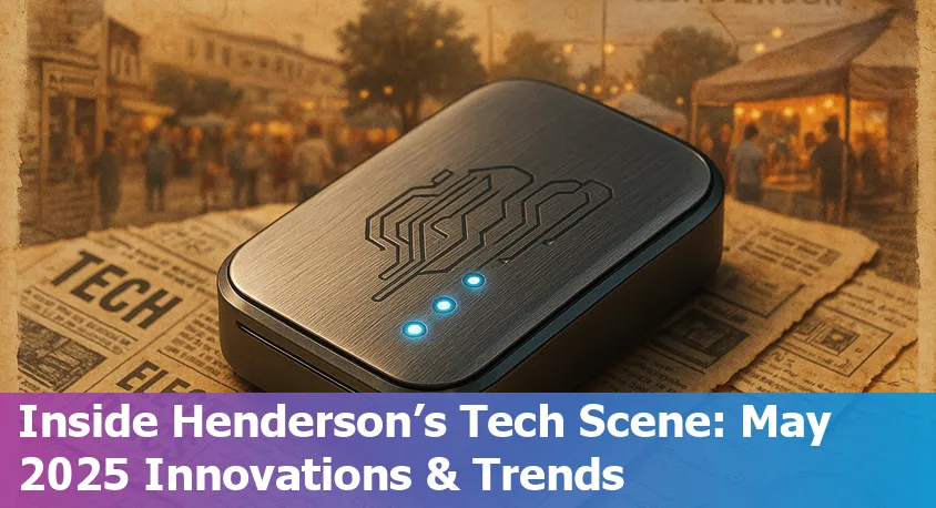 A vibrant snapshot of Henderson, NV with digital overlays symbolizing AI, education, and technology innovation.