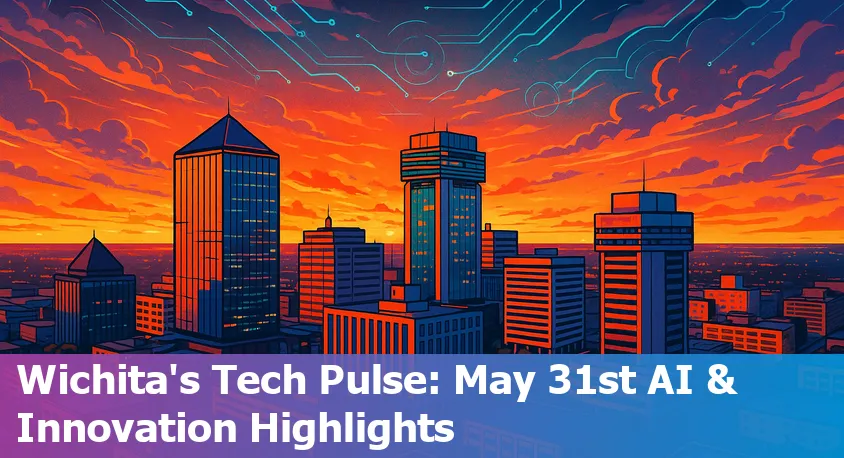 Wichita, Kansas downtown skyline with digital network overlay representing technology and AI innovation