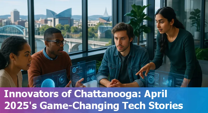 Chattanooga skyline featuring the EPB Quantum Center with digital quantum and AI graphics overlay