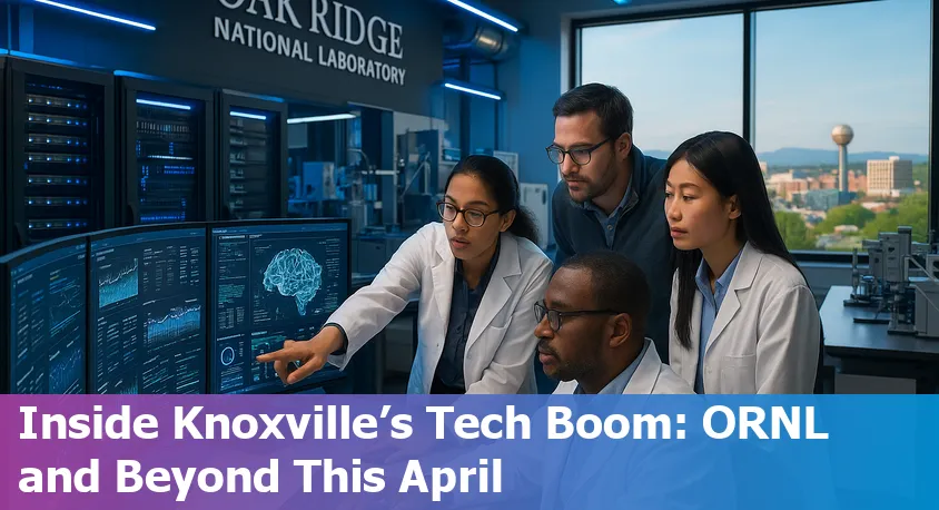 Knoxville skyline with digital overlay representing AI and tech industry growth in 2025
