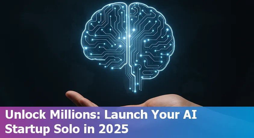 Solo tech founder working on a global AI startup in 2025 with digital tools and worldwide connections.