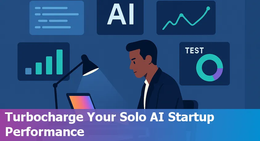 Solo founder using AI-powered testing tools to improve performance and efficiency in a startup environment