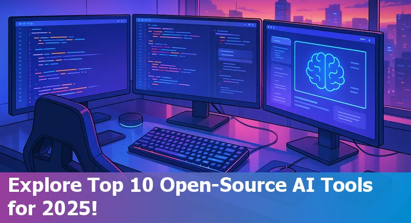 Collage of top open-source AI tools in action for solo startup founders in 2025