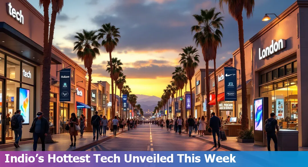 Crowds and digital stage screens at a music festival in Indio, CA, showing the blend of technology and entertainment.