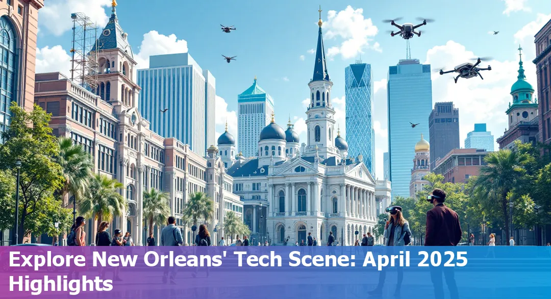 Skyline view of New Orleans highlighting the tech scene developments.