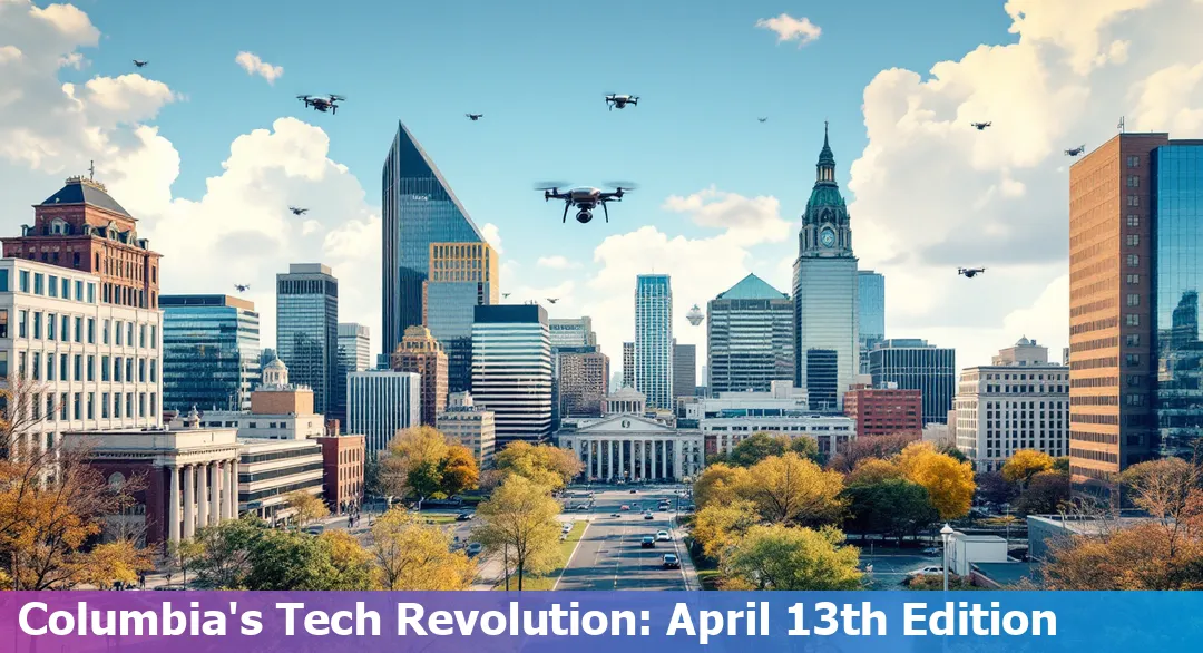 Columbia, SC cityscape with focus on tech industry developments.
