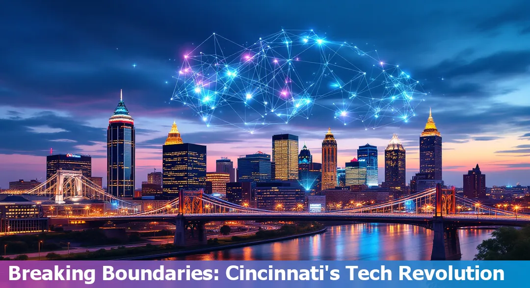 A skyline view of Cincinnati, OH, symbolizing the city's growing tech industry.